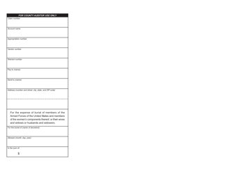 State Form 49890 Application for County Burial Allowance - Indiana, Page 2