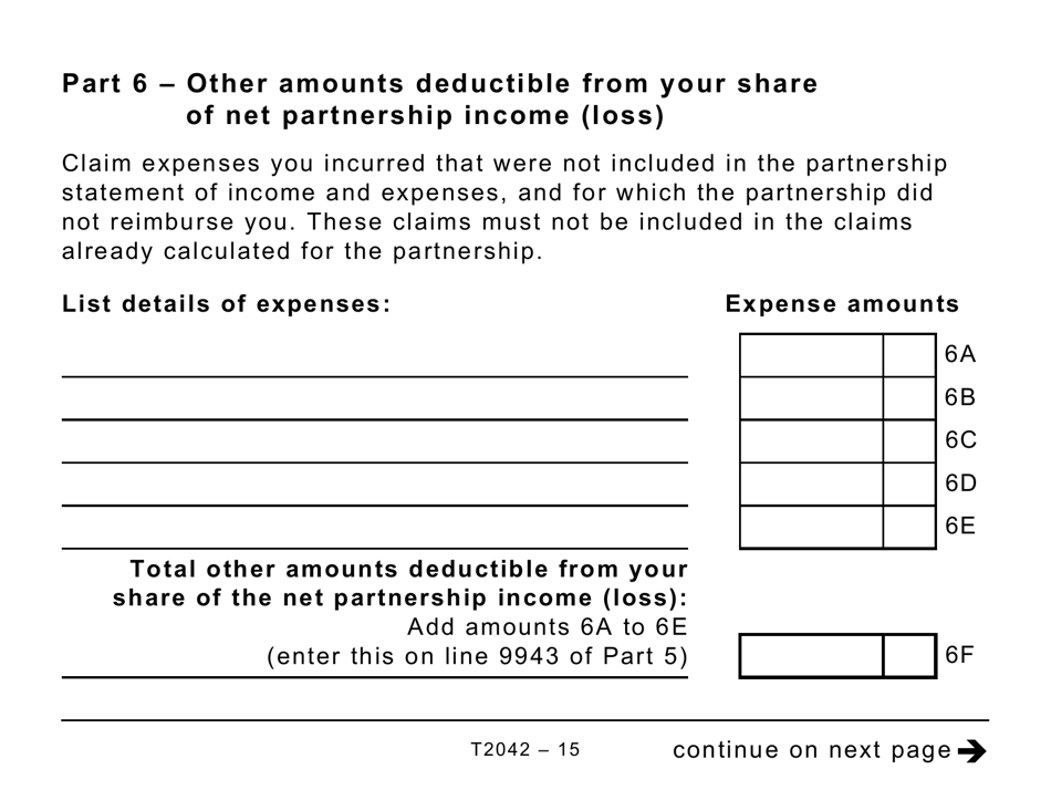 Form T2042 Statement of Farming Activities - Large Print - Canada, Page 15