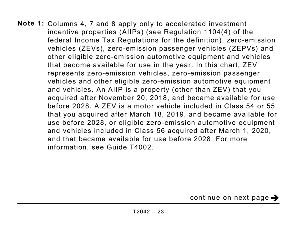 Form T2042 Statement of Farming Activities - Large Print - Canada, Page 23