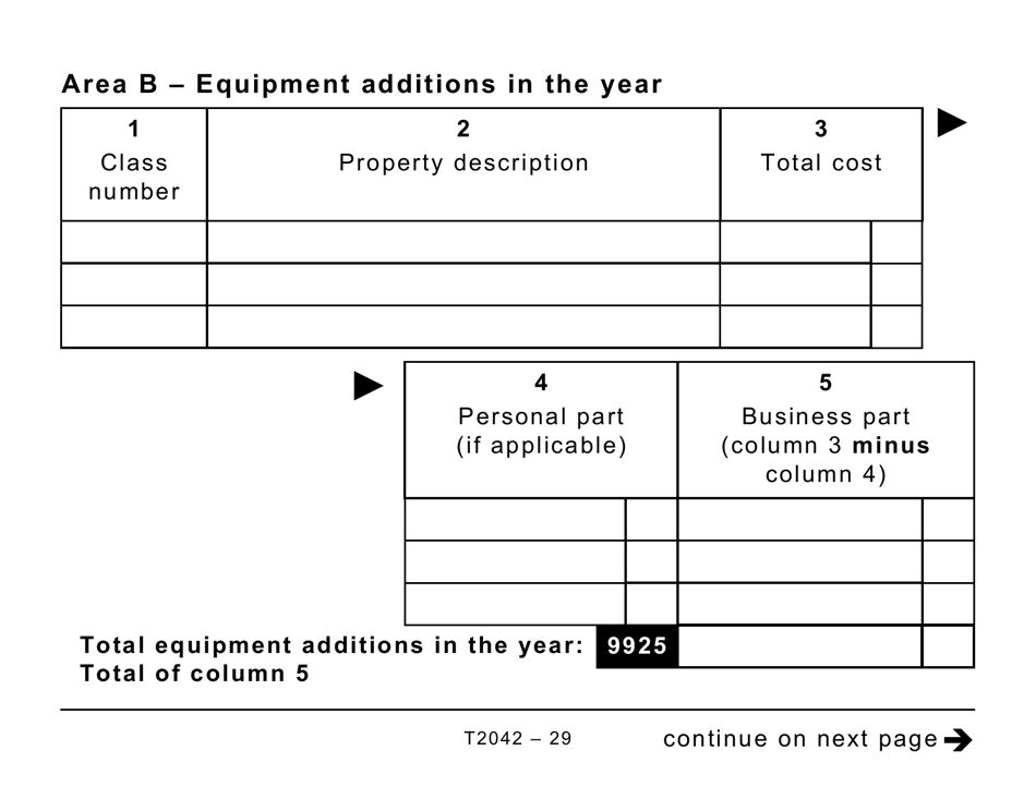Form T2042 Statement of Farming Activities - Large Print - Canada, Page 29
