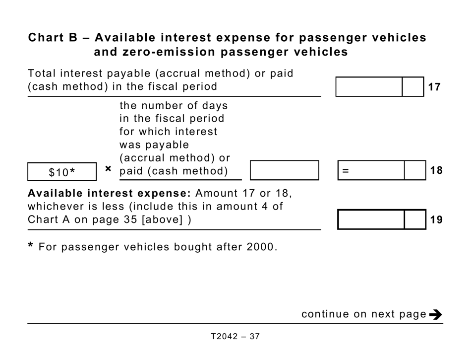 Form T2042 Statement of Farming Activities - Large Print - Canada, Page 37