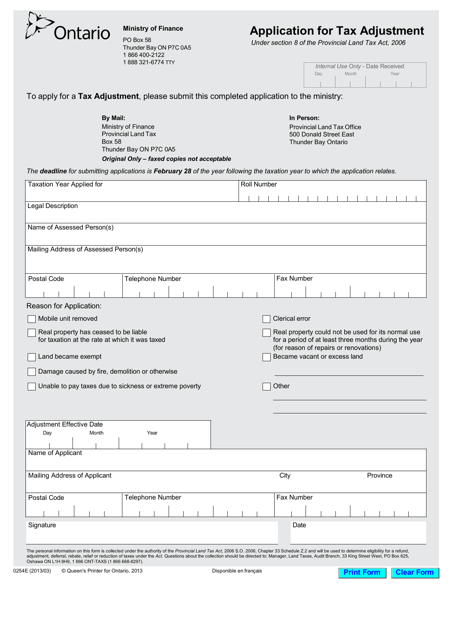 Form 0254E  Printable Pdf