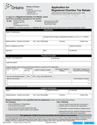 Form 0252E Application for Registered Charities Tax Rebate - Ontario, Canada, Page 2