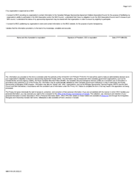 Form IMM0109 Application to Become a Sponsorship Agreement Holder - Canada, Page 5