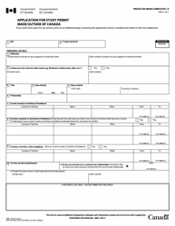Form IMM1294 &quot;Application for a Study Permit Made Outside of Canada&quot; - Canada