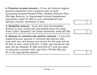 Form TD1SK Saskatchewan Personal Tax Credits Return - Large Print - Canada, Page 4