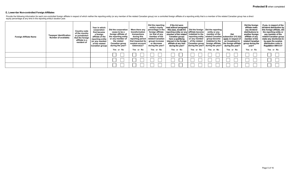 Form T1134 Information Return Relating to Controlled and Non-controlled Foreign Affiliates (2021 and Later Taxation Years) - Canada, Page 5