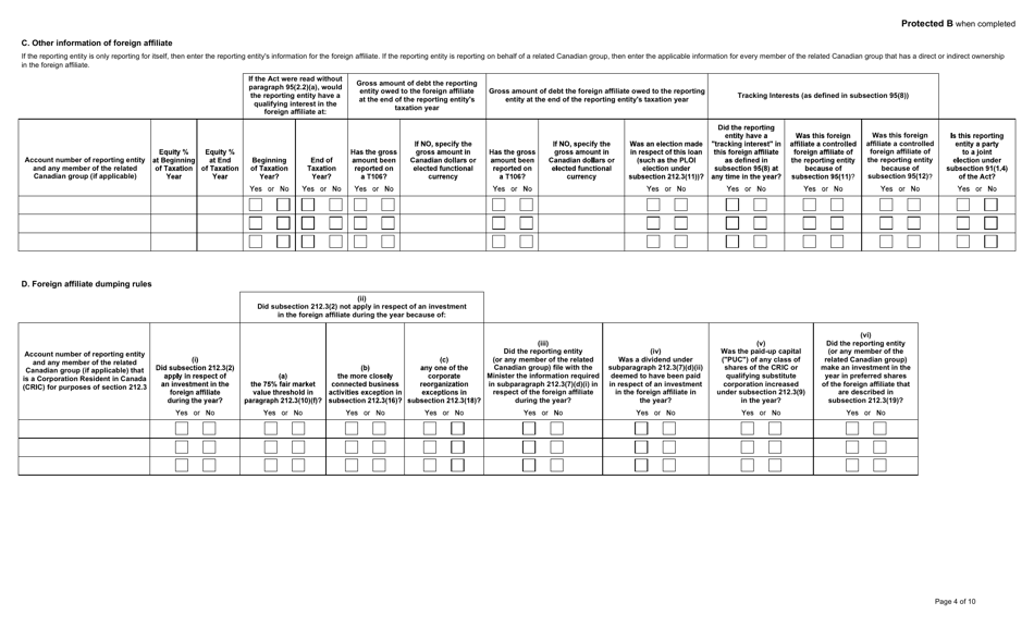 Form T1134-1 Supplement Package - Canada, Page 4