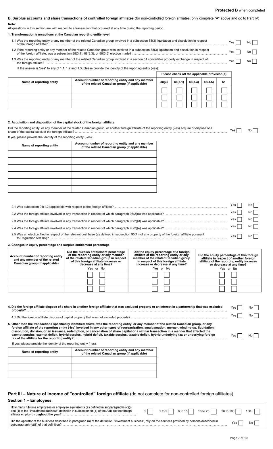 Form T1134-1 Supplement Package - Canada, Page 7