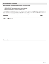 Home Schooling Registration Form - Nova Scotia, Canada, Page 3