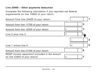 Form T1 (5013-D1) Federal Worksheet - Large Print - Canada, Page 10