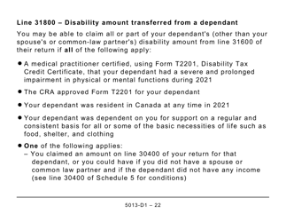 Form T1 (5013-D1) Federal Worksheet - Large Print - Canada, Page 22