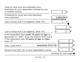 Form T1 (5013-D1) Federal Worksheet - Large Print - Canada, Page 25