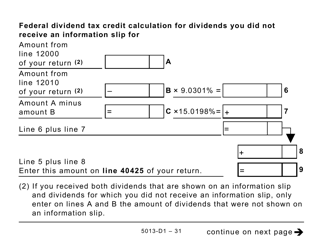 Form T1 (5013-D1) Federal Worksheet - Large Print - Canada, Page 31