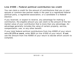 Form T1 (5013-D1) Federal Worksheet - Large Print - Canada, Page 32