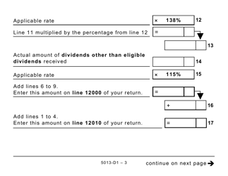 Form T1 (5013-D1) Federal Worksheet - Large Print - Canada, Page 3