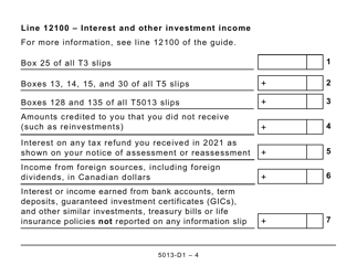 Form T1 (5013-D1) Federal Worksheet - Large Print - Canada, Page 4