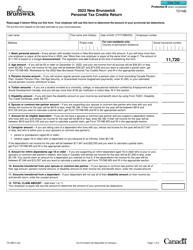 Form TD1NB New Brunswick Personal Tax Credits Return - Canada