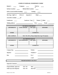 Document preview: Company Rehabilitation Submission Form - Manitoba, Canada