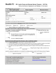 Document preview: Initial Family Contribution Assessment and Release of Information Form - Pei Insulin Pump Program and Glucose Sensor Program - Prince Edward Island, Canada