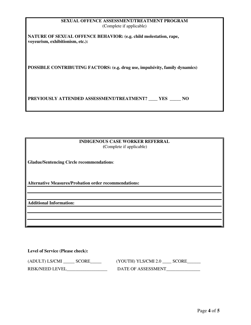 Clinical Services Referral Form - Prince Edward Island, Canada, Page 4