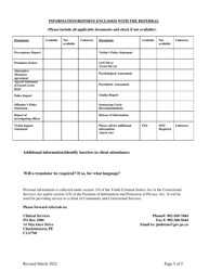 Clinical Services Referral Form - Prince Edward Island, Canada, Page 5