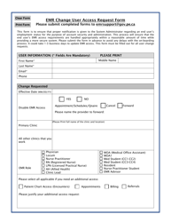 Document preview: Emr Change User Access Request Form - Prince Edward Island, Canada
