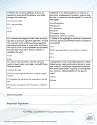 A Toolkit for Responsible Tobacco and Electronic Smoking Device Retailers - Tobacco Quiz - Prince Edward Island, Canada, Page 2