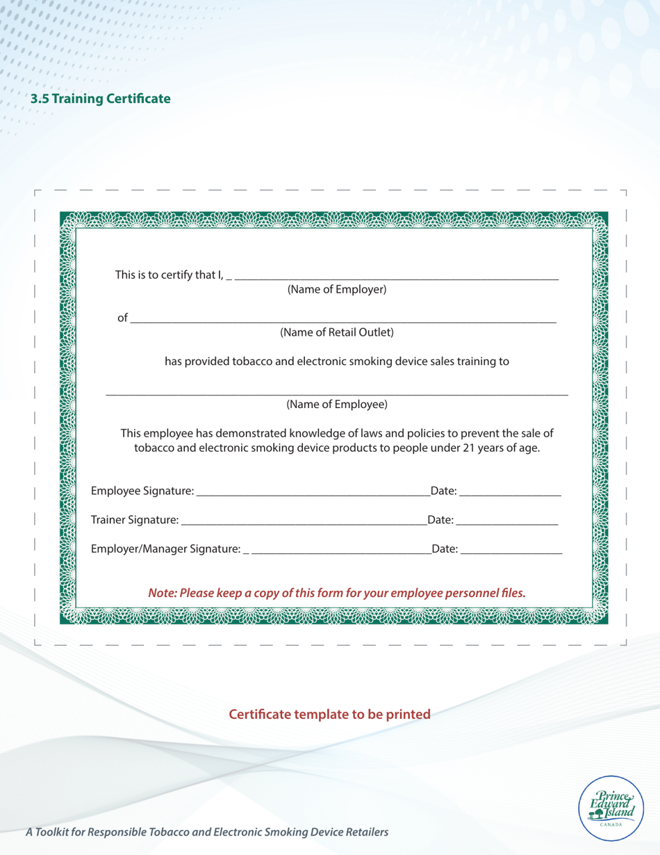 A Toolkit for Responsible Tobacco and Electronic Smoking Device Retailers - Tobacco Quiz - Prince Edward Island, Canada, Page 6