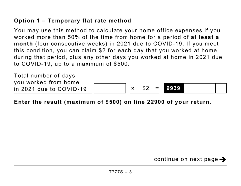 Form T777S - Fill Out, Sign Online and Download Printable PDF, Canada ...