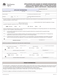 Form VSA509A Application for Change of Gender Designation (Adults and Minors Aged 12 Years and Older) - British Columbia, Canada, Page 3