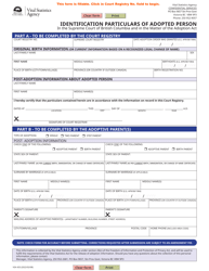 Form VSA433 Identification Particulars of Adopted Person - British Columbia, Canada