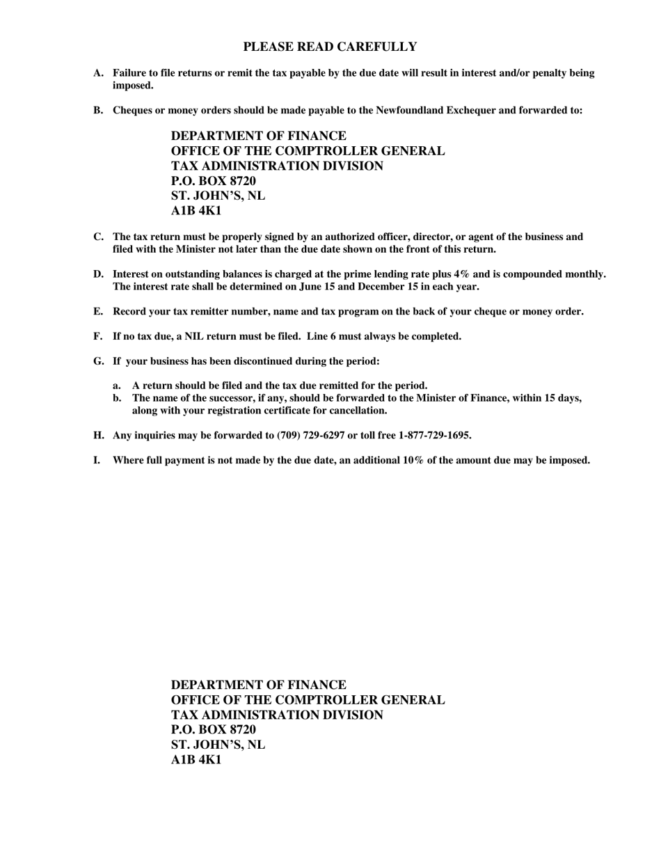 Gasoline Wholesaler Tax - Newfoundland and Labrador, Canada, Page 2