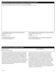 Form NWT9230 Client Concern Form - Student Financial Assistance - Northwest Territories, Canada (English/French), Page 2