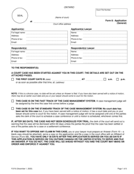 Form 8 &quot;Application (General)&quot; - Ontario, Canada