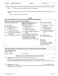 Form 8A &quot;Application (Divorce)&quot; - Ontario, Canada, Page 4