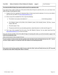 Form 8D.2 Notice of Intention to Place Child(Ren) for Adoption - Ontario, Canada, Page 2