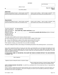 Form 14 &quot;Notice of Motion&quot; - Ontario, Canada