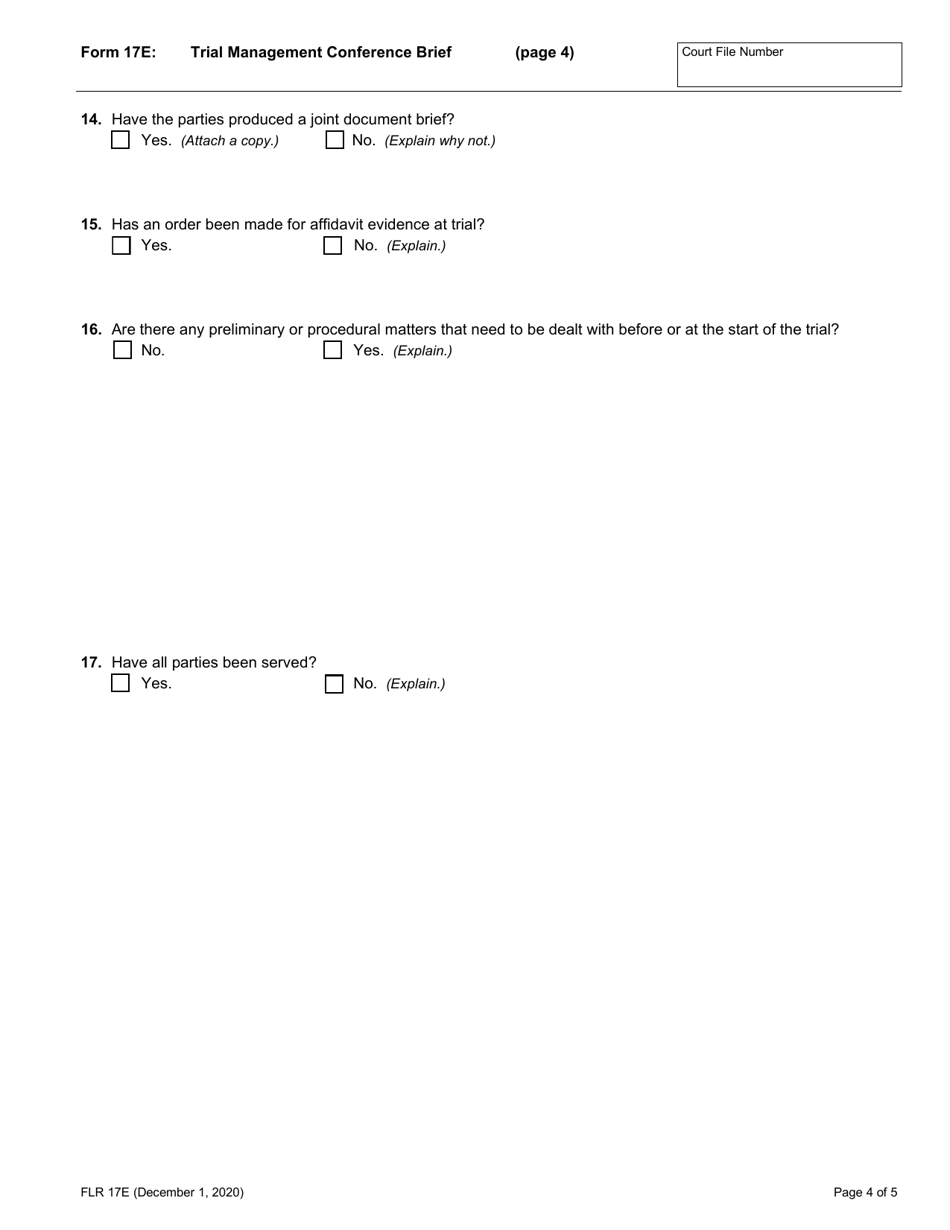 Form 17E Trial Management Conference Brief - Ontario, Canada, Page 4