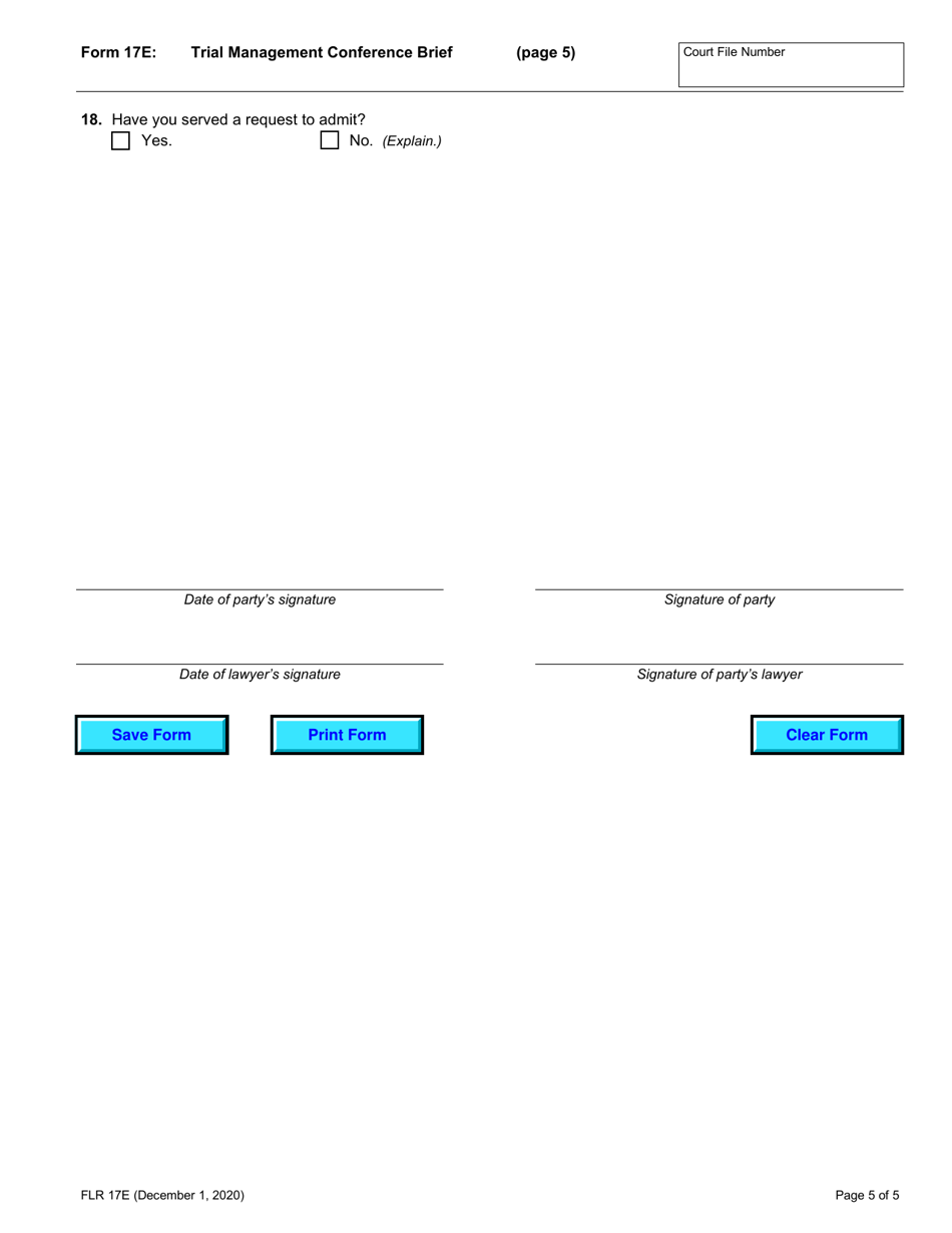 Form 17E Trial Management Conference Brief - Ontario, Canada, Page 5