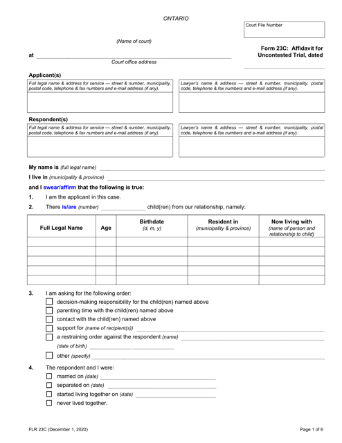 Form 23C  Printable Pdf