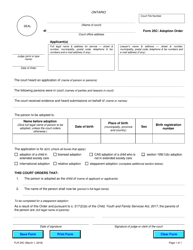 Document preview: Form 25C Adoption Order - Ontario, Canada