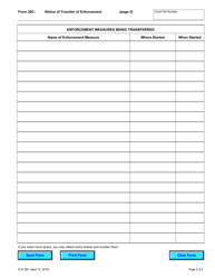 Form 26C Notice of Transfer of Enforcement - Ontario, Canada, Page 2