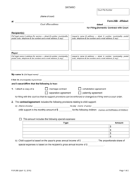 Document preview: Form 26B Affidavit for Filing Domestic Contract With Court - Ontario, Canada