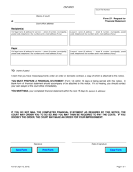 Form 27 &quot;Request for Financial Statement&quot; - Ontario, Canada