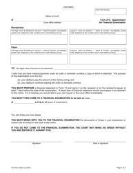 Form 27C Appointment for Financial Examination - Ontario, Canada