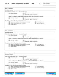 Form 29 Request for Garnishment - Ontario, Canada, Page 2