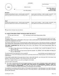 Document preview: Form 29A Notice of Garnishment (Lump-Sum Debt) - Ontario, Canada
