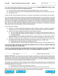 Form 29A Notice of Garnishment (Lump-Sum Debt) - Ontario, Canada, Page 2