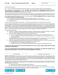 Form 29B Notice of Garnishment (Periodic Debt) - Ontario, Canada, Page 2